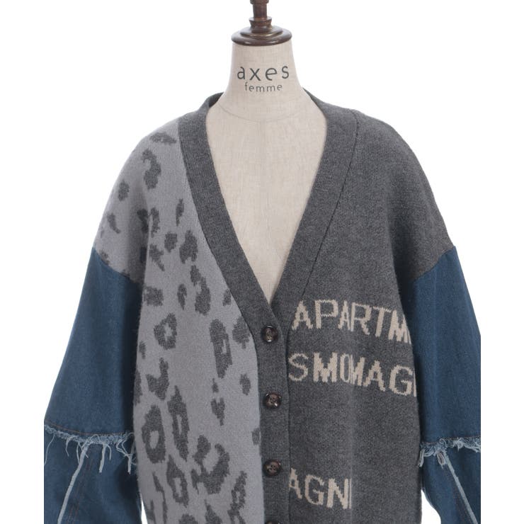 デニムドッキングカーディガン | axes femme | 詳細画像11 