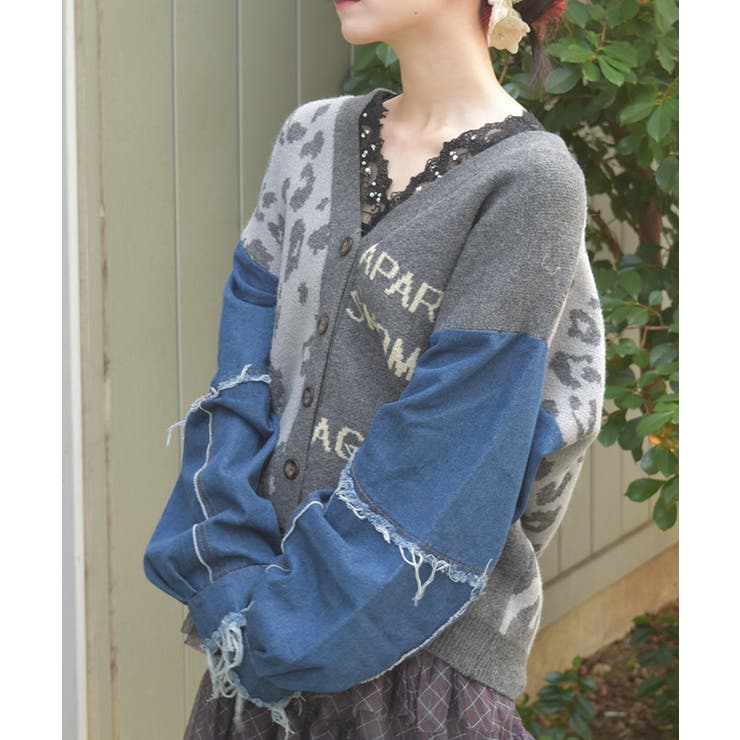 デニムドッキングカーディガン | axes femme | 詳細画像7 