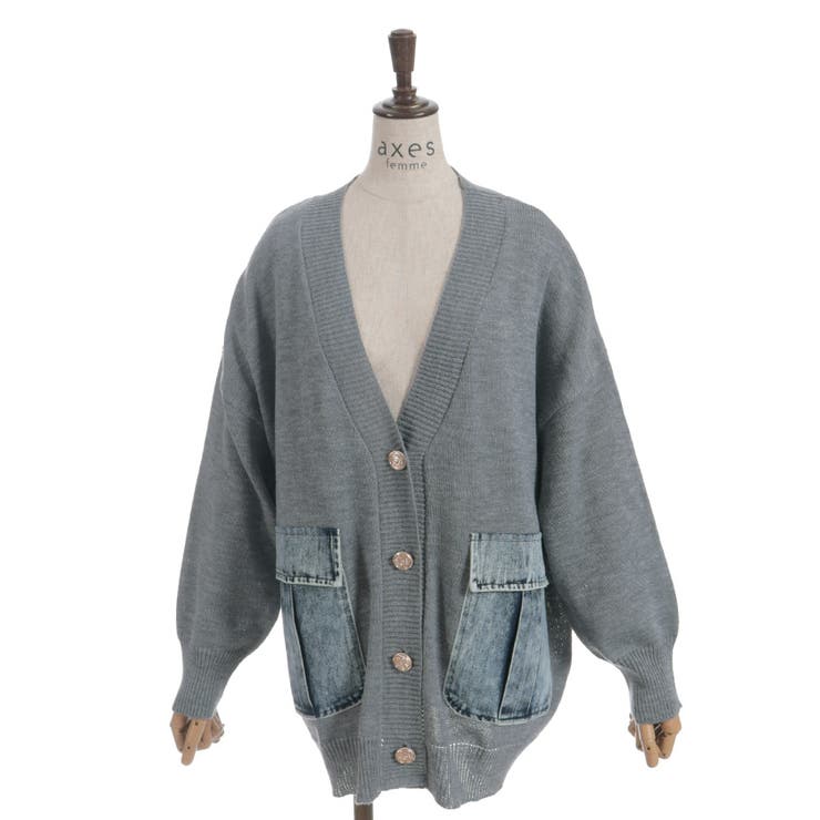 デニムポケットカーディガン | axes femme | 詳細画像16 