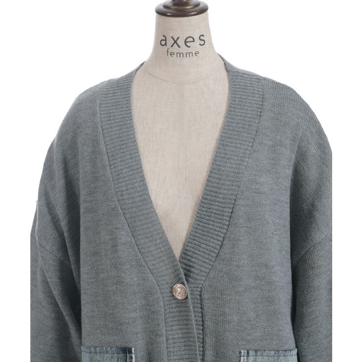 デニムポケットカーディガン | axes femme | 詳細画像19 