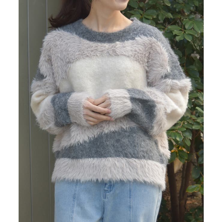 チャコール | ランダム配色ニット | axes femme