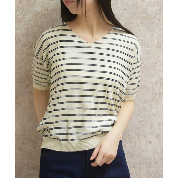 白 | ボーダーニット | axes femme