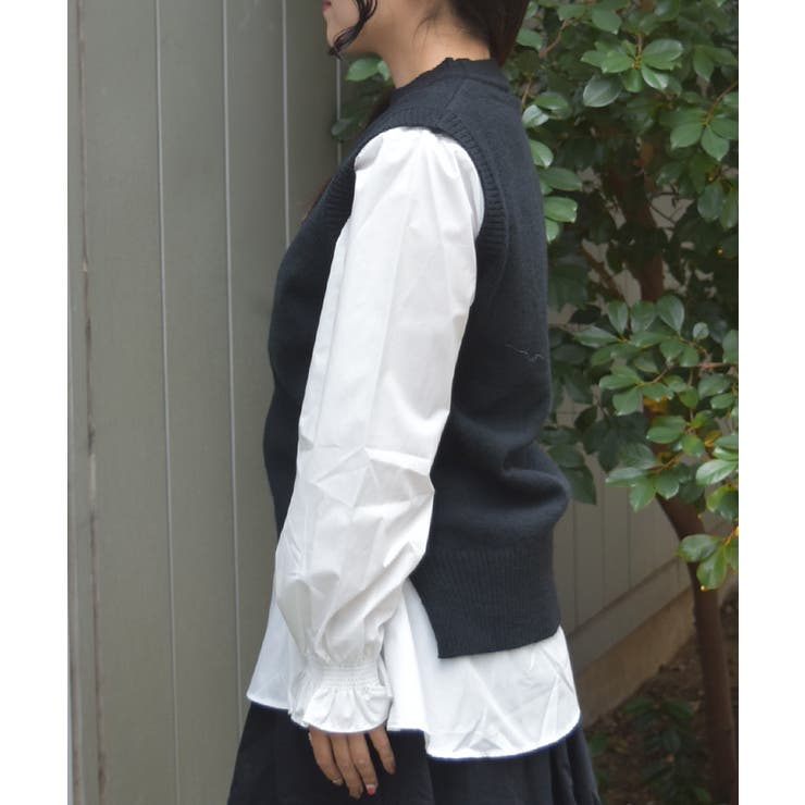 シャツレイヤードニット | axes femme | 詳細画像2 