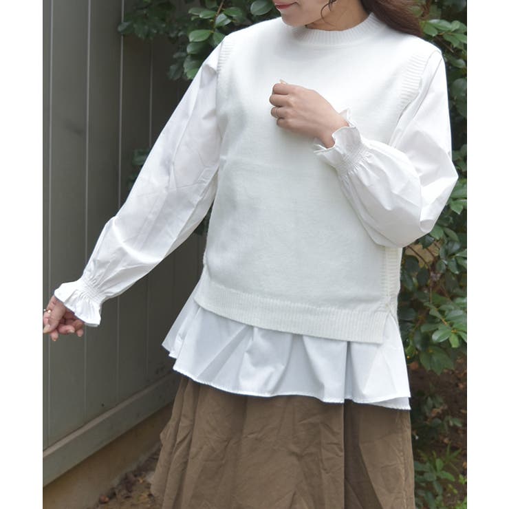 シャツレイヤードニット | axes femme | 詳細画像4 