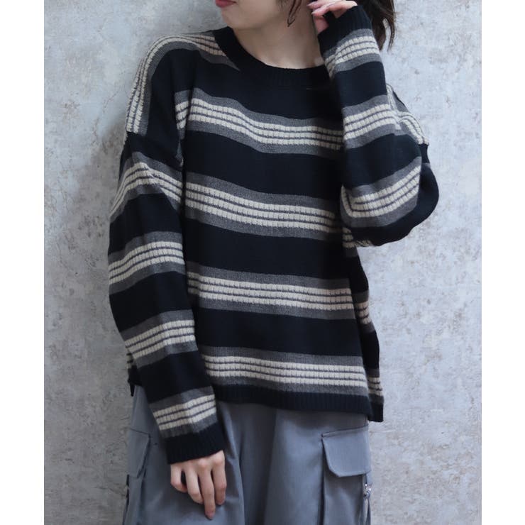 黒 | ボーダーニット | axes femme