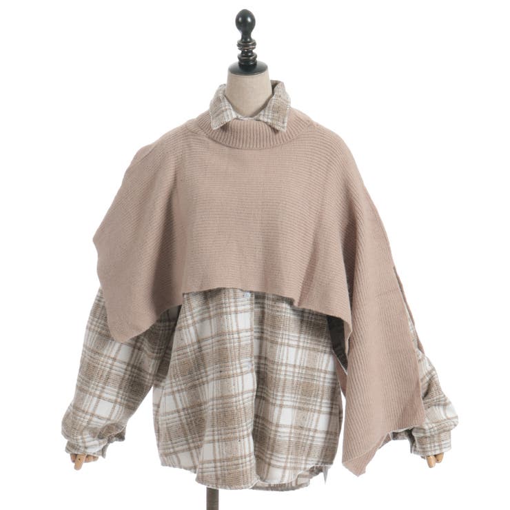 ニット重ねチェックシャツ | axes femme | 詳細画像1 