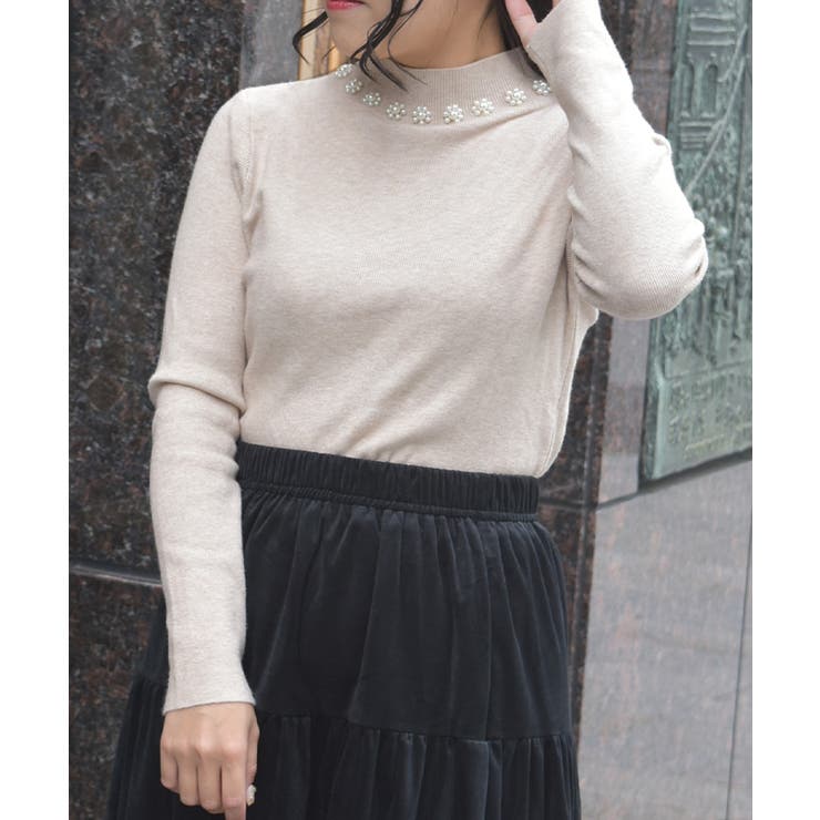 モカ | パールデザインニット | axes femme