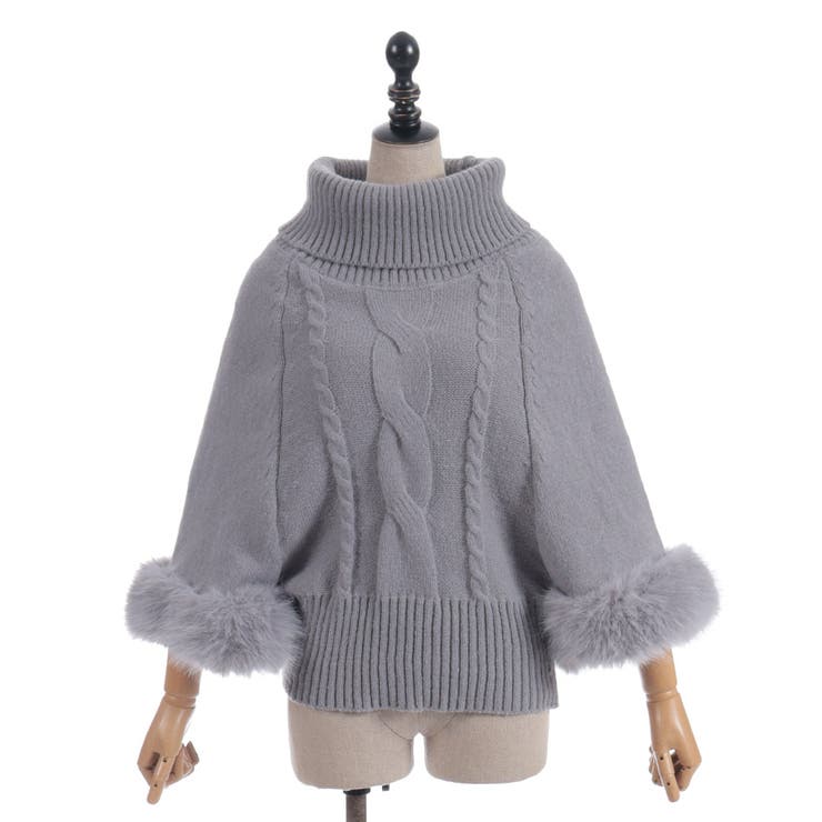 袖ファーポンチョ | axes femme | 詳細画像17 