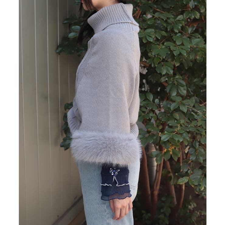 袖ファーポンチョ | axes femme | 詳細画像2 