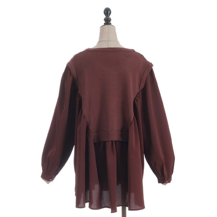 布帛切替ニットチュニ | axes femme | 詳細画像13 