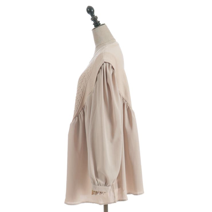 布帛切替ニットチュニ | axes femme | 詳細画像3 