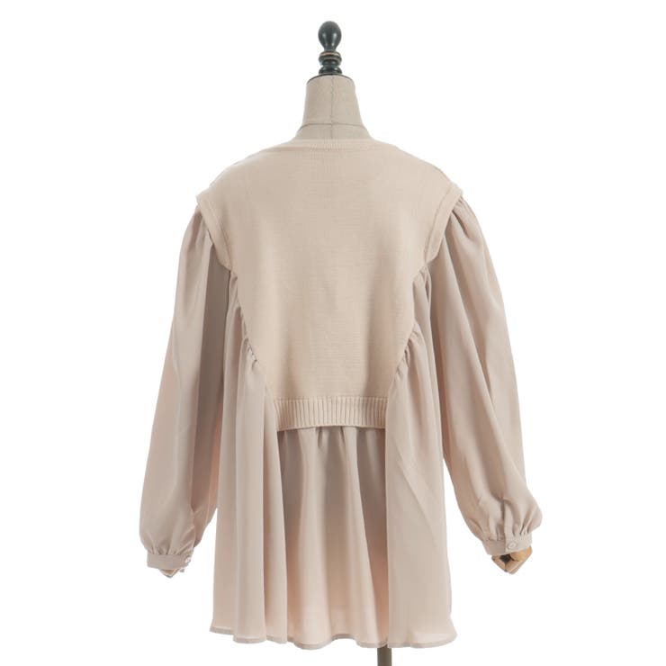 布帛切替ニットチュニ | axes femme | 詳細画像4 