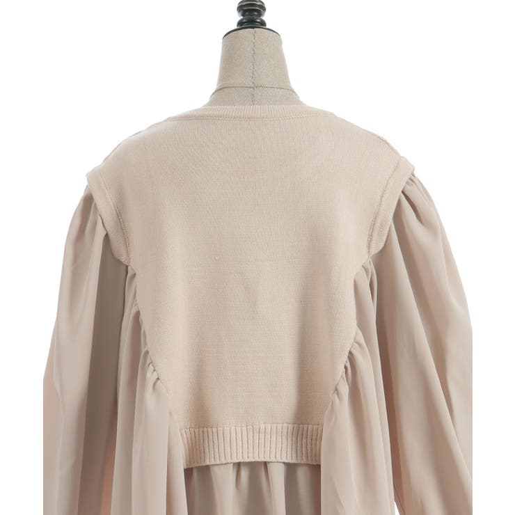 布帛切替ニットチュニ | axes femme | 詳細画像8 