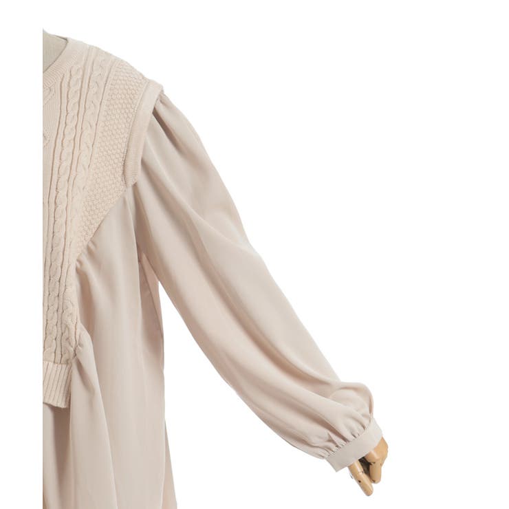 布帛切替ニットチュニ | axes femme | 詳細画像9 