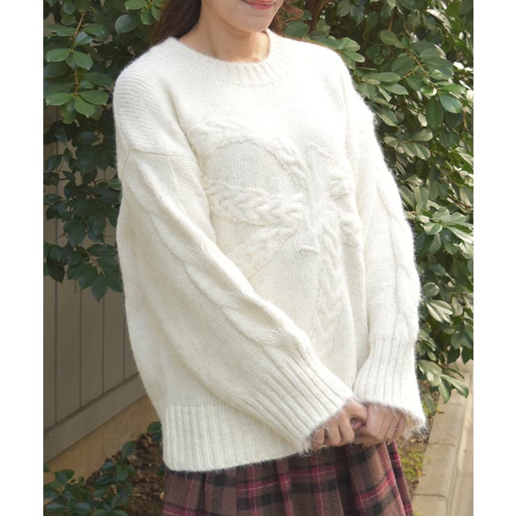 リボン編みロングニット | axes femme | 詳細画像4 