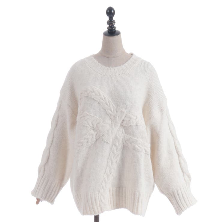 リボン編みロングニット | axes femme | 詳細画像5 