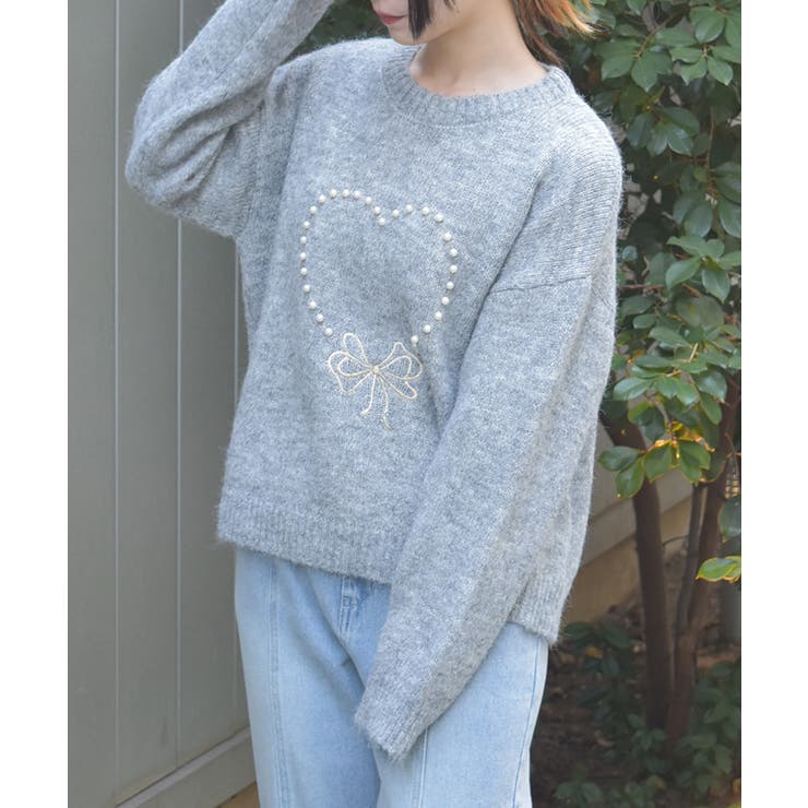 グレー | パールデザインニット | axes femme