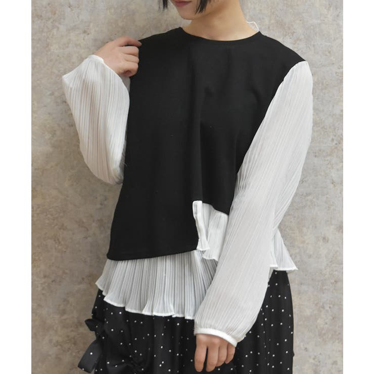 黒 | 袖切替トップス | axes femme