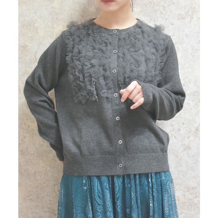 グレー | チュールニットカーデ | axes femme