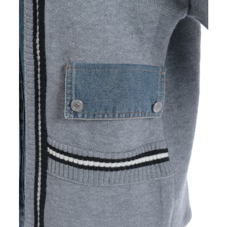 デニム切替カーデ | axes femme | 詳細画像10 