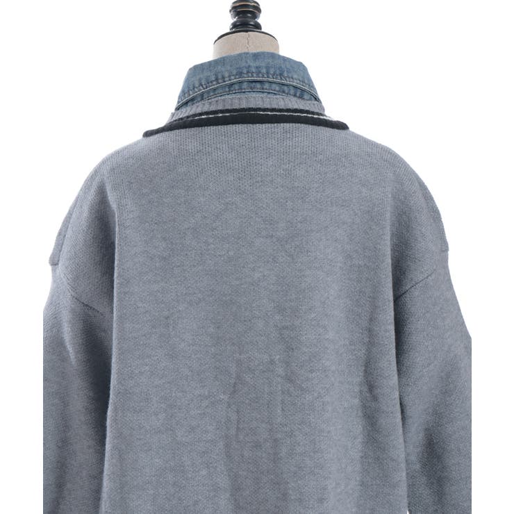 デニム切替カーデ | axes femme | 詳細画像12 