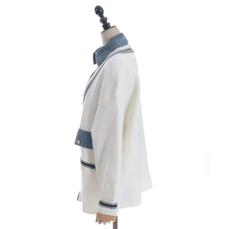 デニム切替カーデ | axes femme | 詳細画像15 