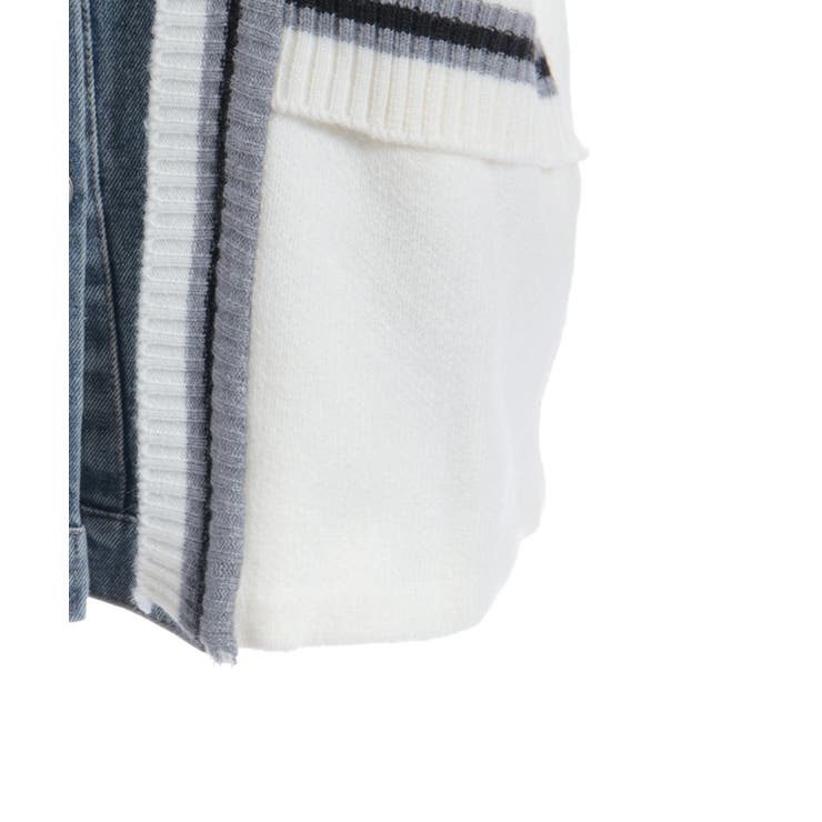 デニム切替カーデ | axes femme | 詳細画像18 