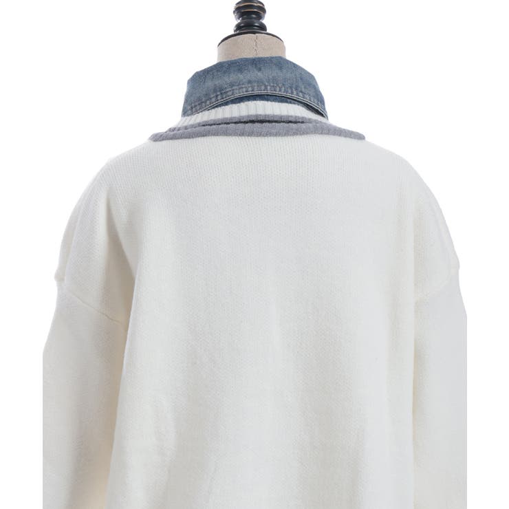 デニム切替カーデ | axes femme | 詳細画像19 