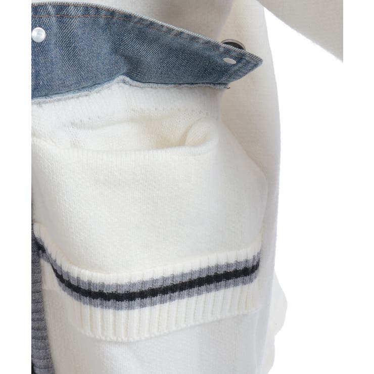 デニム切替カーデ | axes femme | 詳細画像20 