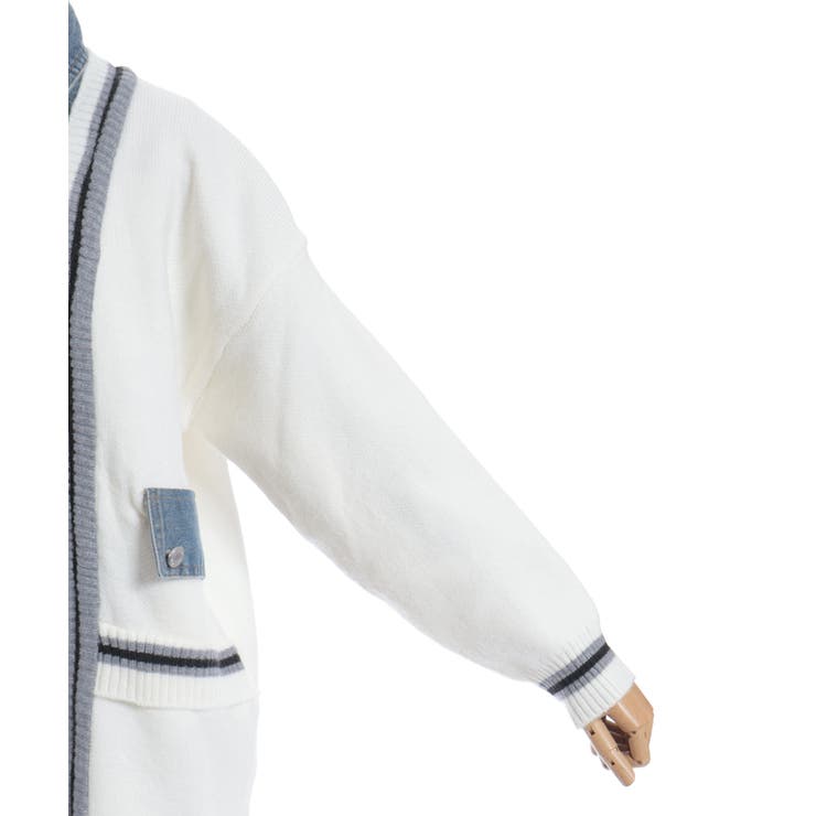 デニム切替カーデ | axes femme | 詳細画像22 