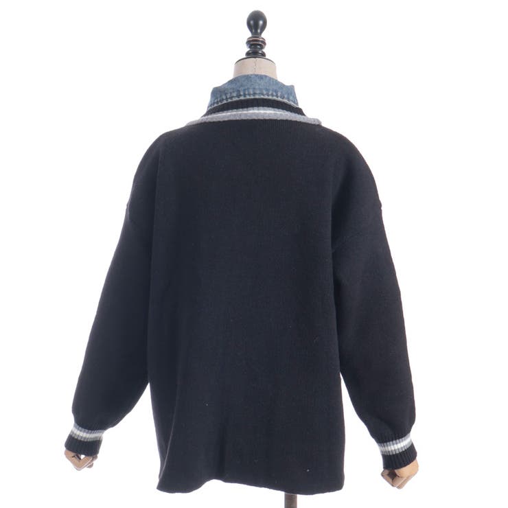 デニム切替カーデ | axes femme | 詳細画像25 