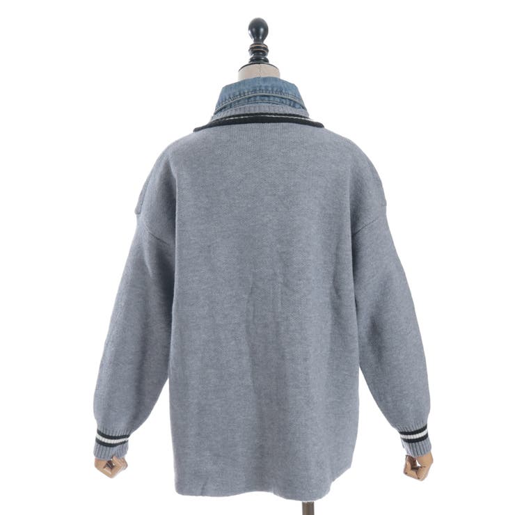 デニム切替カーデ | axes femme | 詳細画像8 