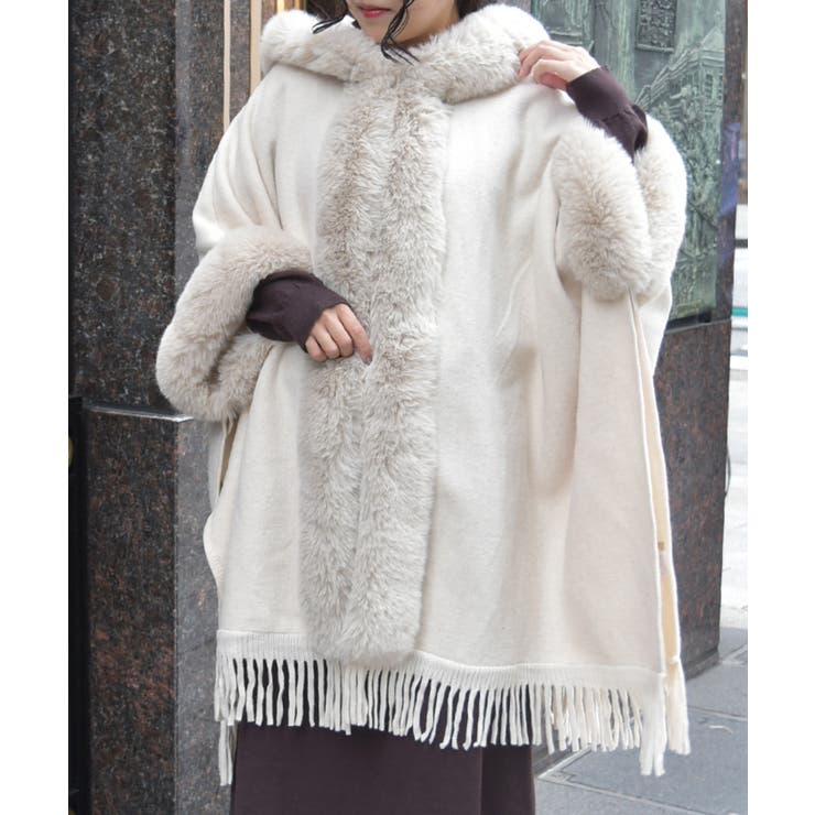 ファー付ケープ[品番：IGAW0007138]｜axes femme（アクシーズファム
