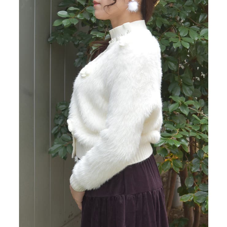 モチーフ付ニットカーデ | axes femme | 詳細画像2 