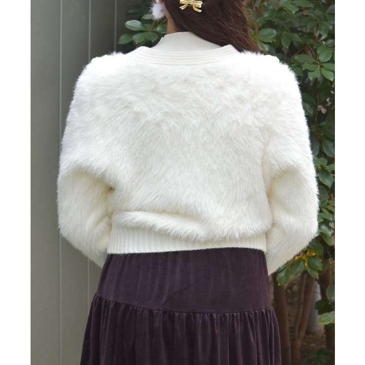 モチーフ付ニットカーデ | axes femme | 詳細画像3 