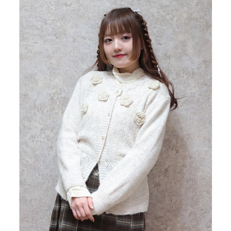 モチーフ付ニットカーデ | axes femme | 詳細画像8 