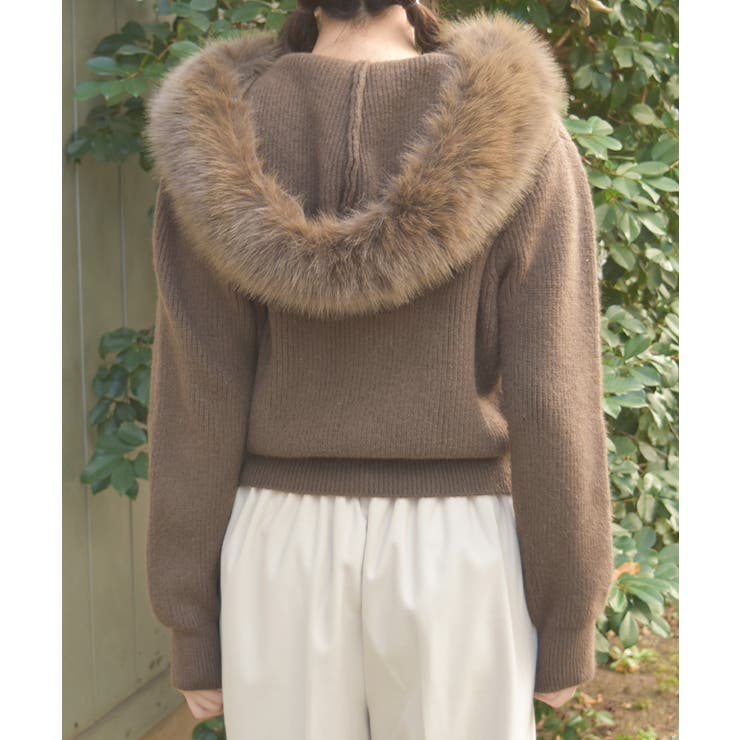 ファー付ニットパーカー | axes femme | 詳細画像3 