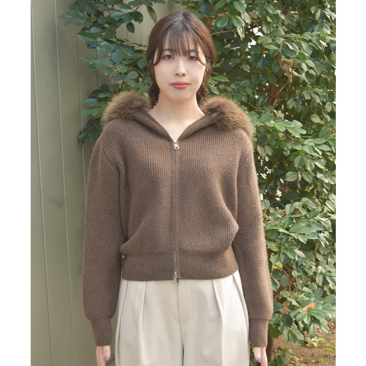 ファー付ニットパーカー | axes femme | 詳細画像5 