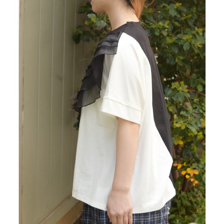 チュールフリルＴシャツ | axes femme | 詳細画像2 