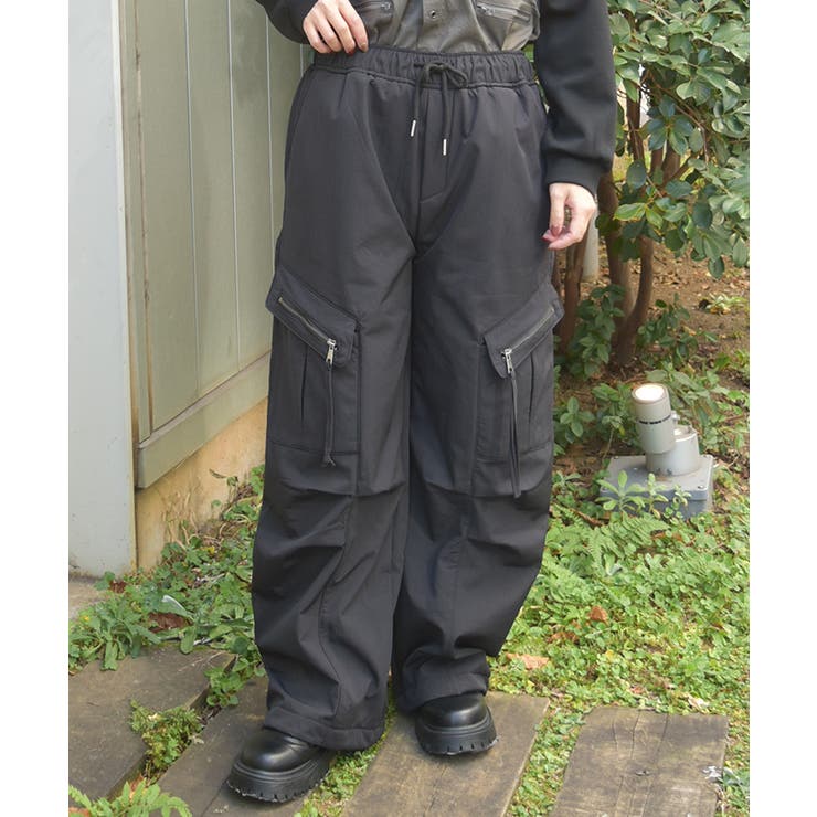 黒 | 裏起毛カーゴパンツ | axes femme