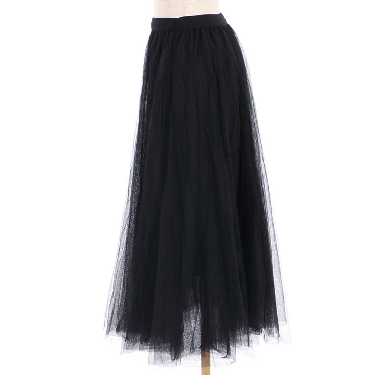 【新品未使用】tulle skirt Lig. チュールスカート　black 楽天市場】ロング丈 チュールスカート シースルー 透け感 ハイ