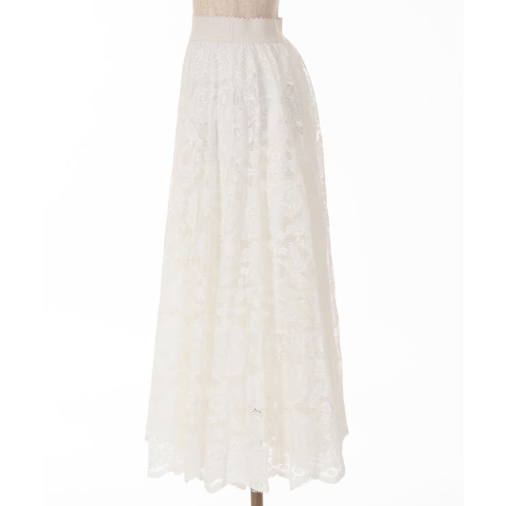 完売品 ⭐️新品タグ付き ⭐️ XSサイズ ANEW レディース　スカートホワイト レースサーキュラースカート[品番：IGAW0004395]｜axes femme