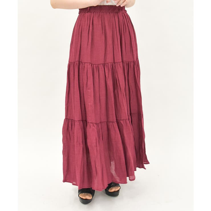 赤 | ティアードロングスカート | axes femme
