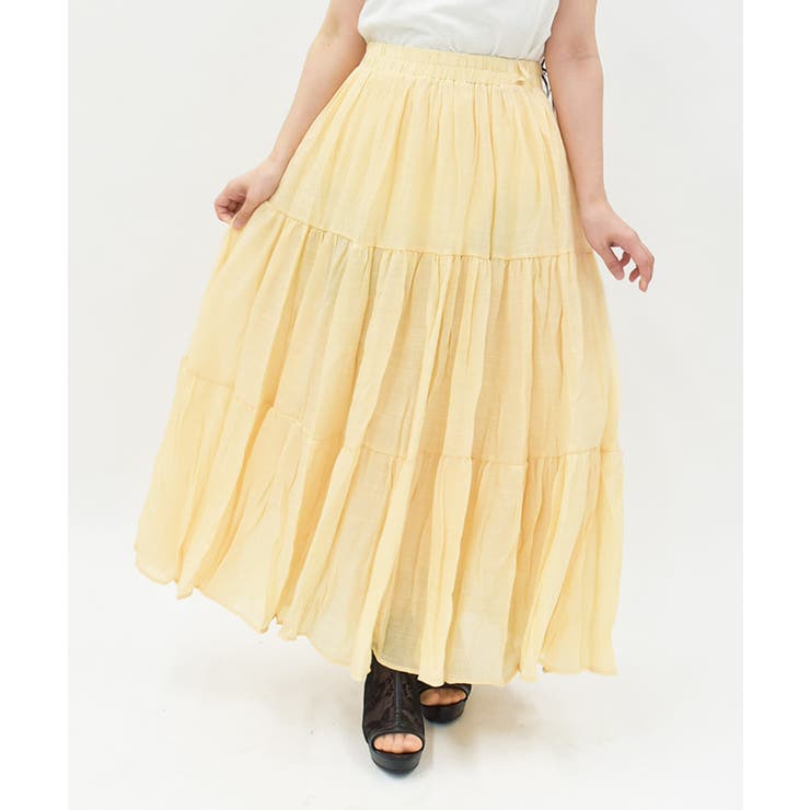 ベージュ | ティアードロングスカート | axes femme