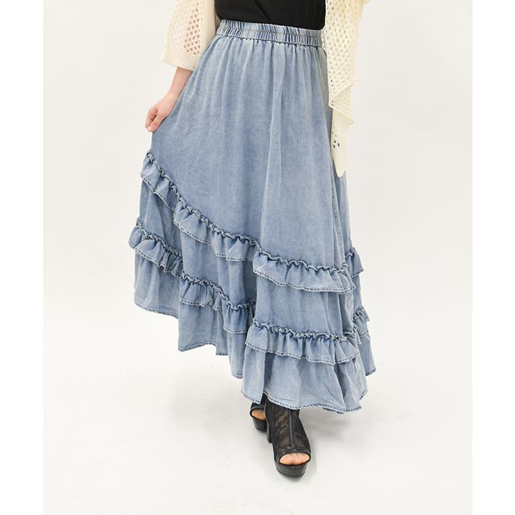 デニムティアードスカート | axes femme | 詳細画像1 