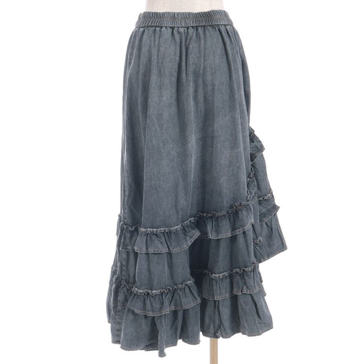 値下げ♥新品タグ付き♥axes femme♥ハイウエストティアードスカート axes femme スカート デニムティアードスカート : ZOZOTOWN