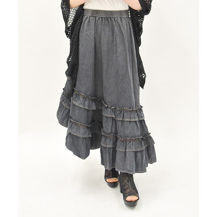 黒 | デニムティアードスカート | axes femme