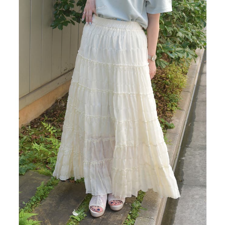 楊柳ロングスカート[品番：IGAW0006593]｜axes femme