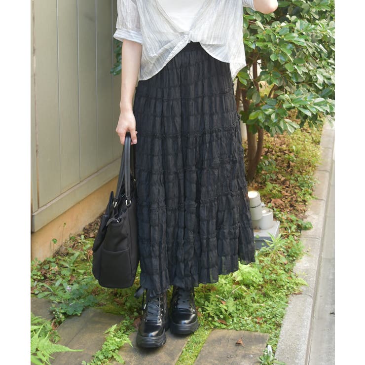 楊柳ロングスカート[品番：IGAW0006593]｜axes femme