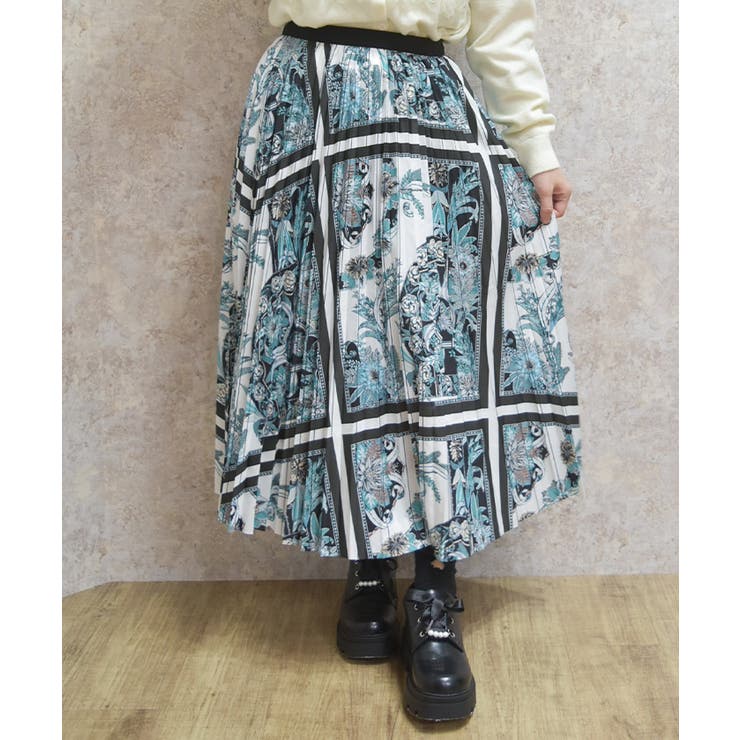 花柄プリーツスカート | axes femme | 詳細画像1 